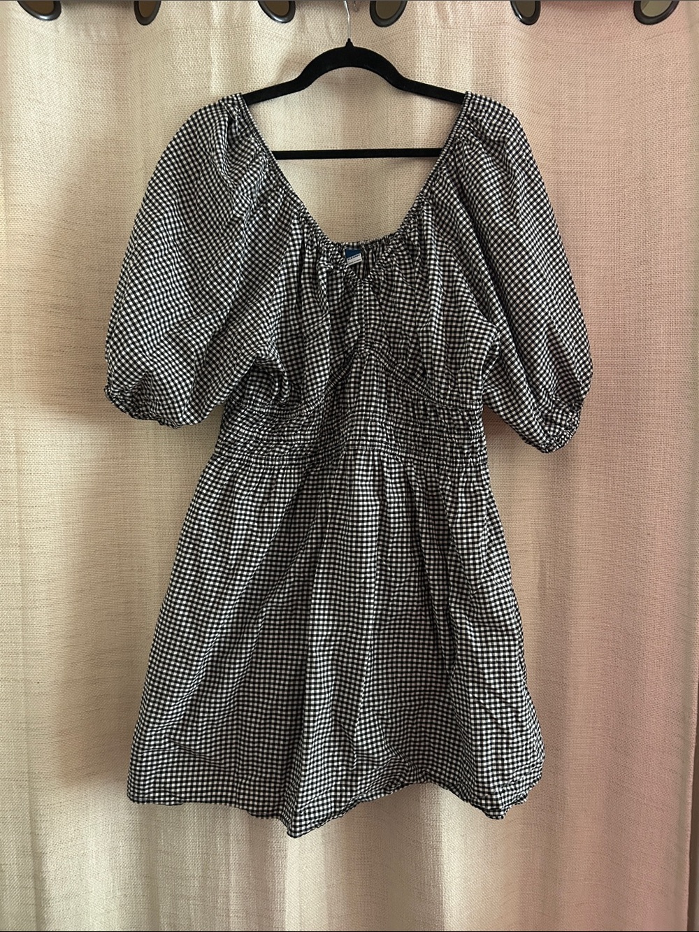 Old Navy Black and White Gingham Mini Dress